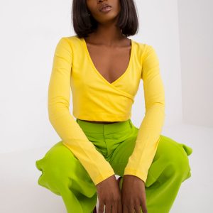 Żółta krótka bluzka bawełniana Paola RUE PARIS