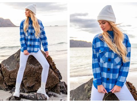 Stylizacja na wakacje z białym crop topem i wzorzystą spódnią