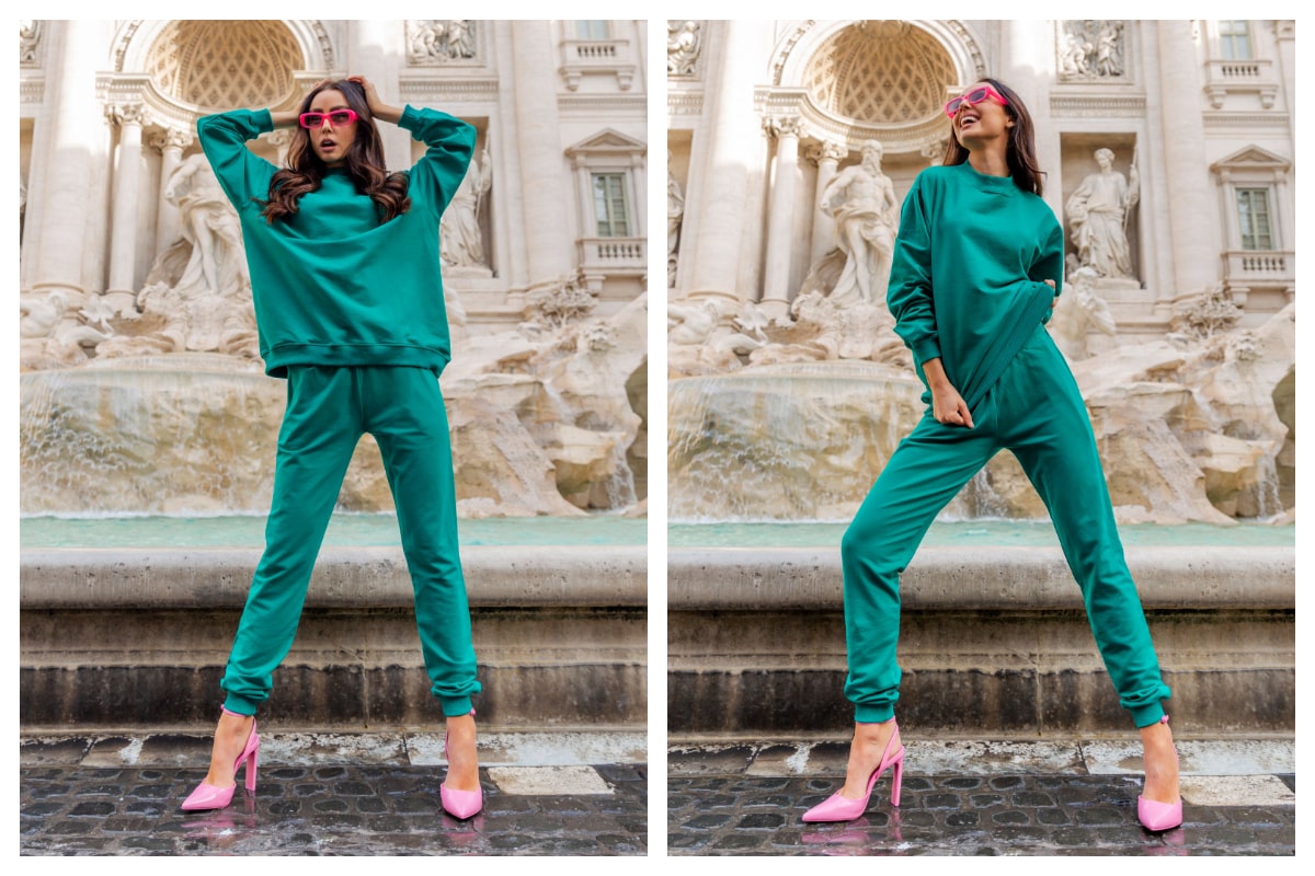 zielone dwuczęściowe komplety damskie rue paris na wiosnę w eleganckim wydaniu