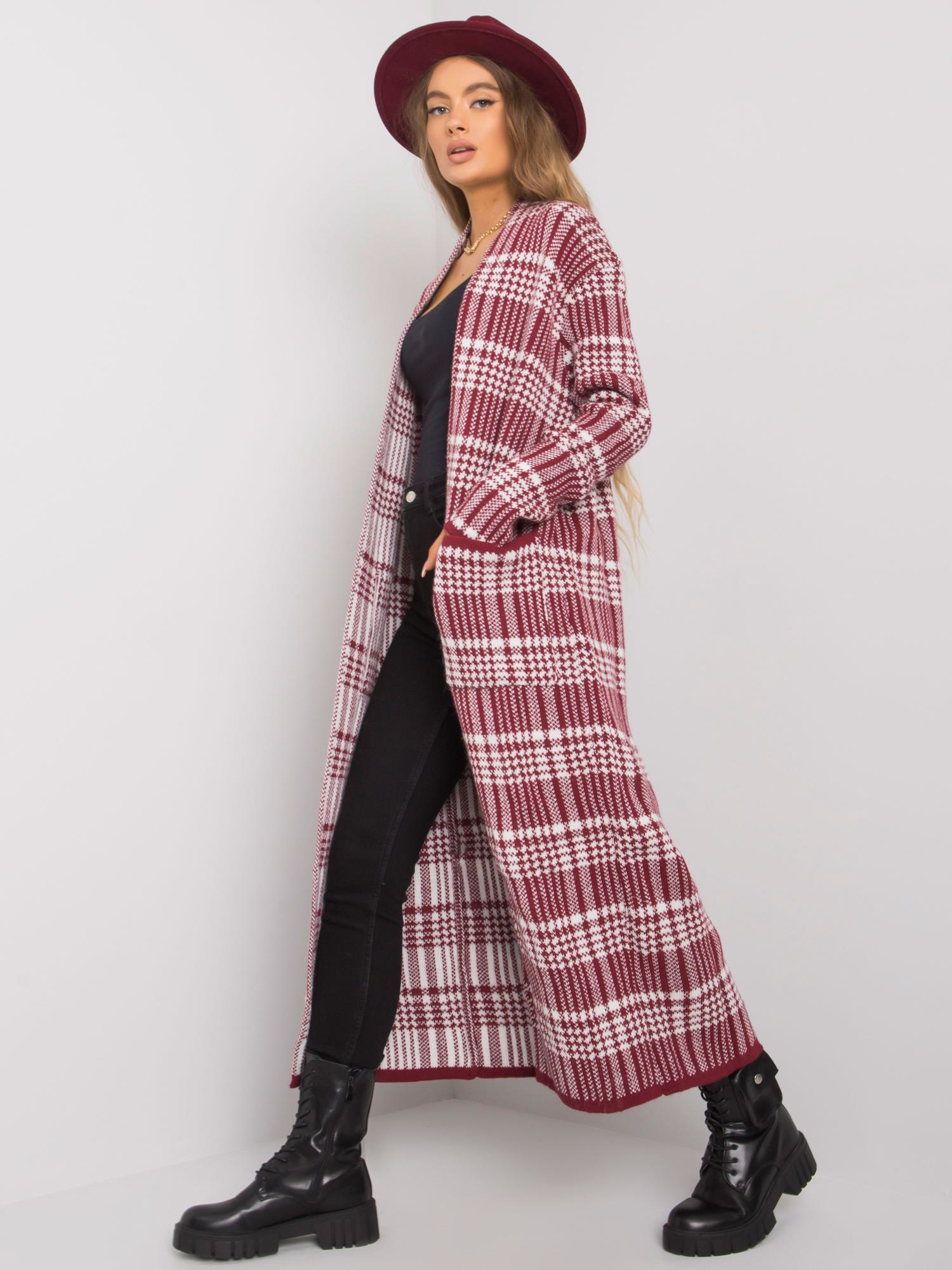 Bordowa narzutka z kieszeniami Bailey RUE PARIS Bordowa narzutka z kieszeniami Bailey RUE PARIS