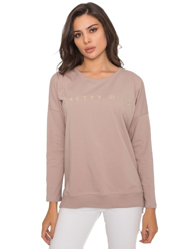 Ciemnobeżowa damska bluzka bawełniana Dover RUE PARIS