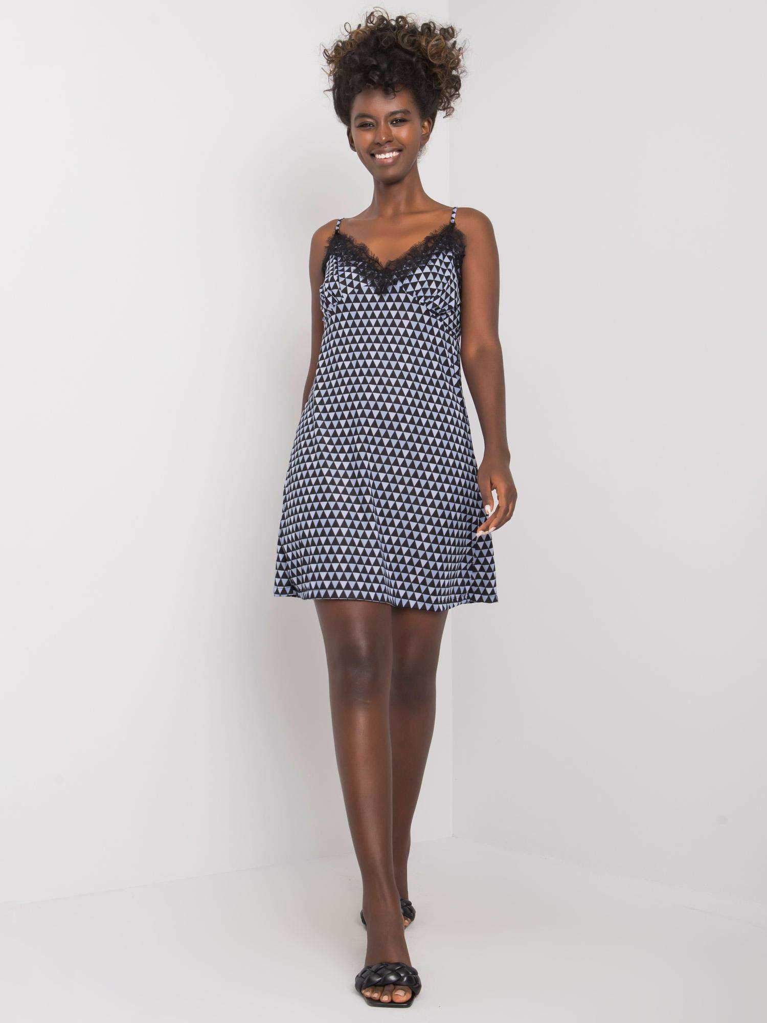 Czarno-niebieska sukienka na ramiączkach Quirine RUE PARIS Czarno-niebieska sukienka na ramiączkach Quirine RUE PARIS