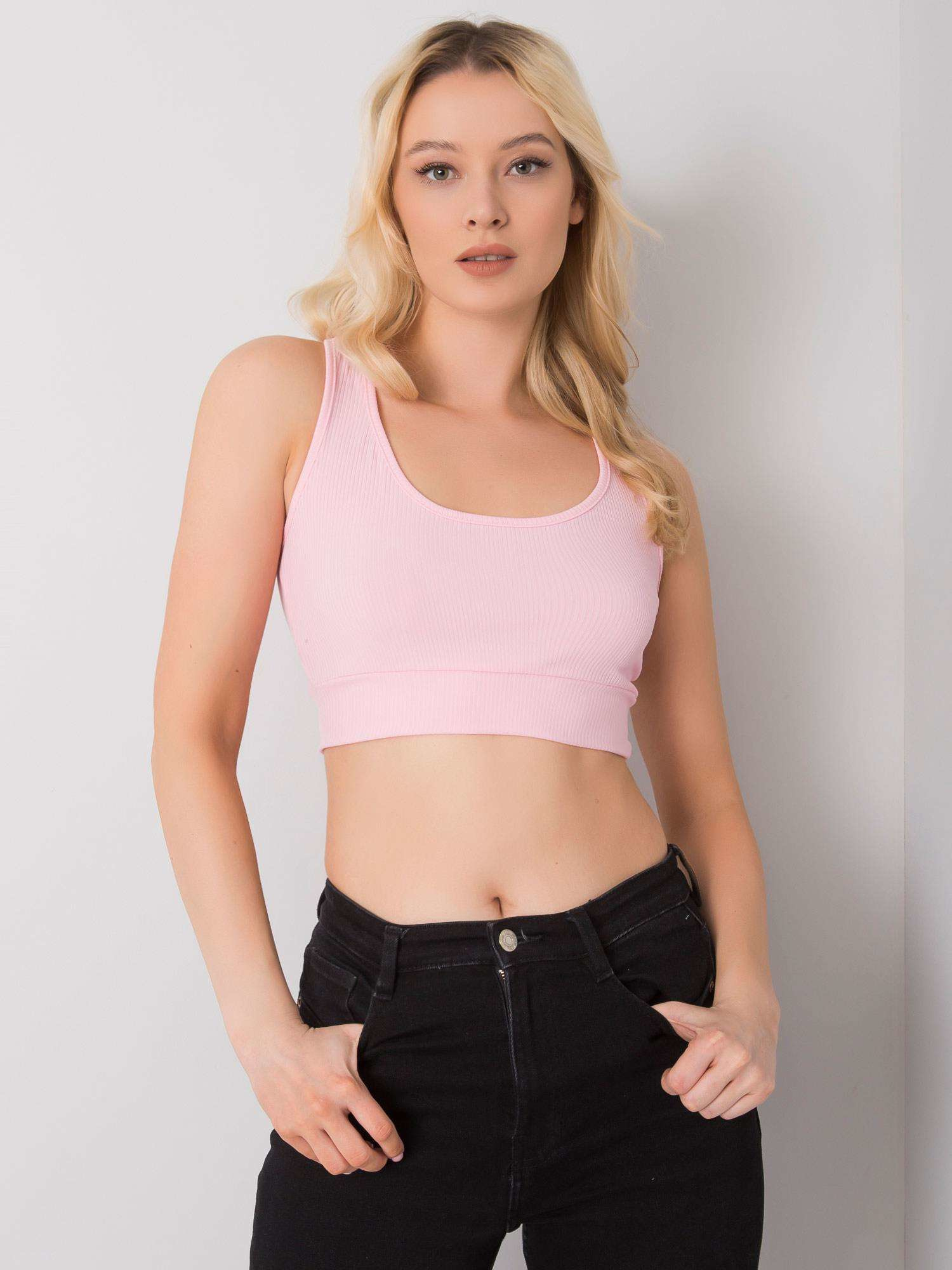 Jasnoróżowy crop top Lily RUE PARIS Jasnoróżowy crop top Lily RUE PARIS