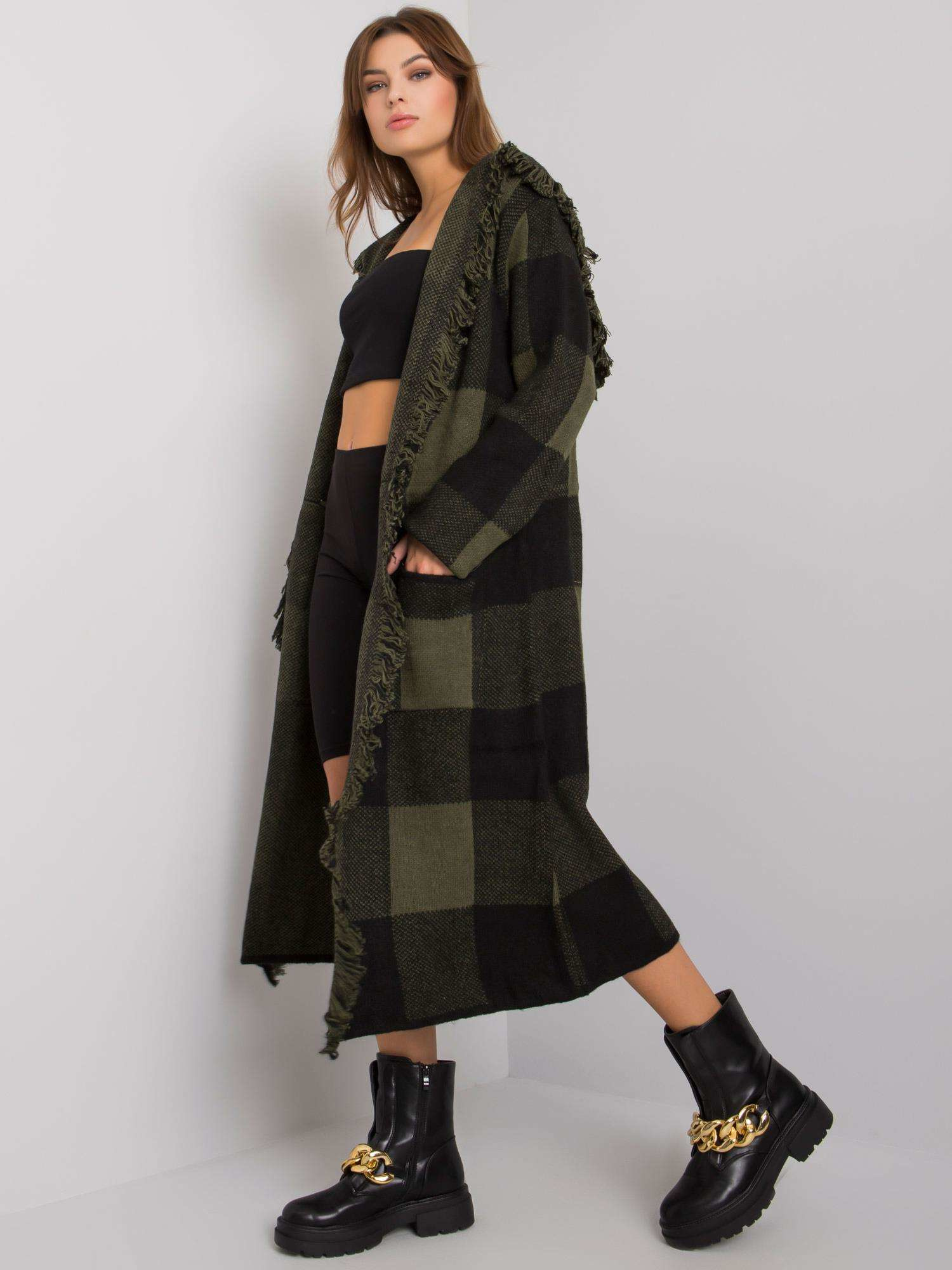 Khaki narzutka z dzianiny Kareem RUE PARIS Khaki narzutka z dzianiny Kareem RUE PARIS