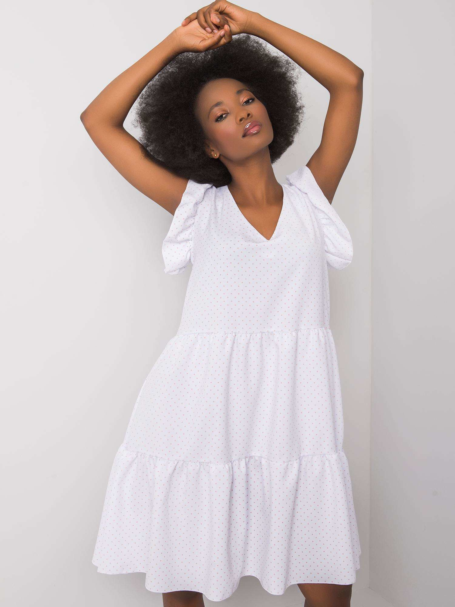 Biała sukienka w groszki Aubriella RUE PARIS Biała sukienka w groszki Aubriella RUE PARIS