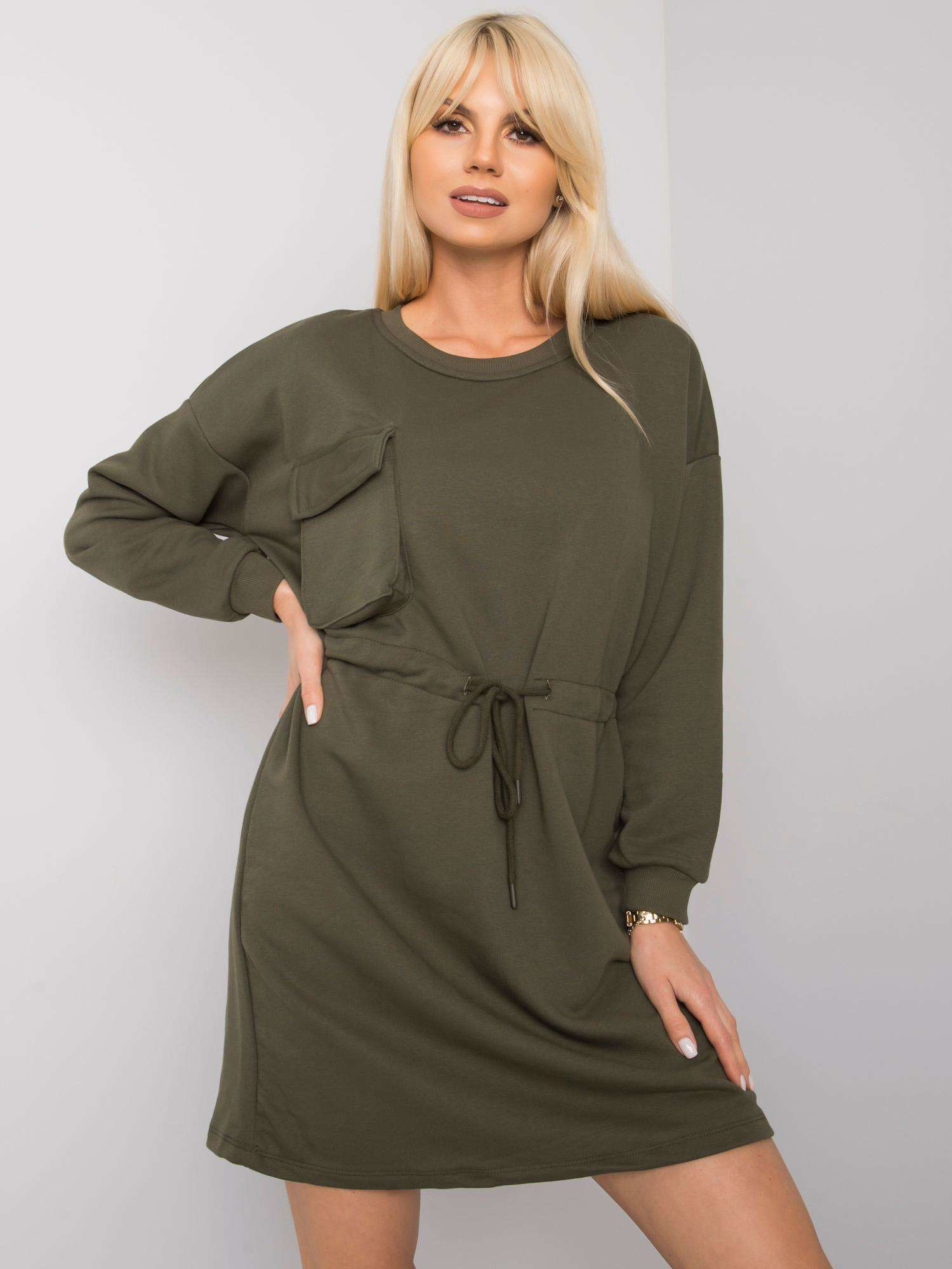 Khaki sukienka oversize Kelbi RUE PARIS Khaki sukienka oversize Kelbi RUE PARIS