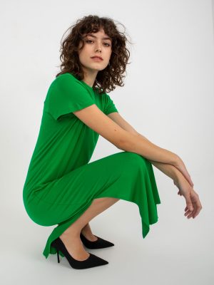 Zielona midi sukienka basic z wiskozy Liliane